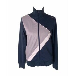 Women’s Large Track Jacket Puma Blue and Lavender Color Full Zip Athletic
